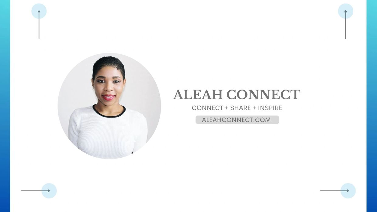 Profile image with Aleah Connect branding and website link.