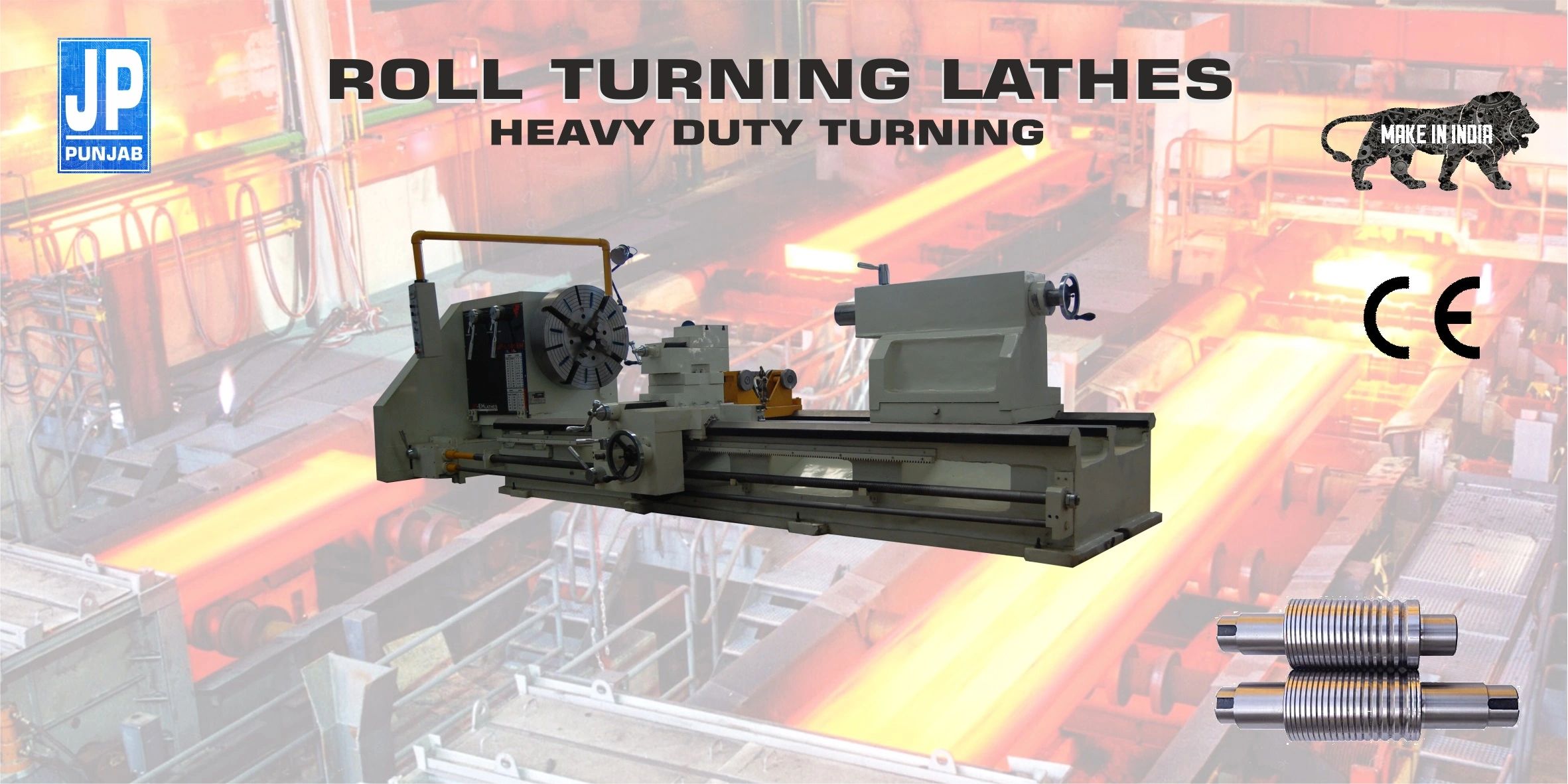 Roll turning lathe , roll turning  , lathe for steel mill rolls , heavy duty roll turning lathe