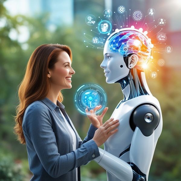 COLABORACIÓN armoniosa entre la inteligencia artificial y el ser humano AI Tools 