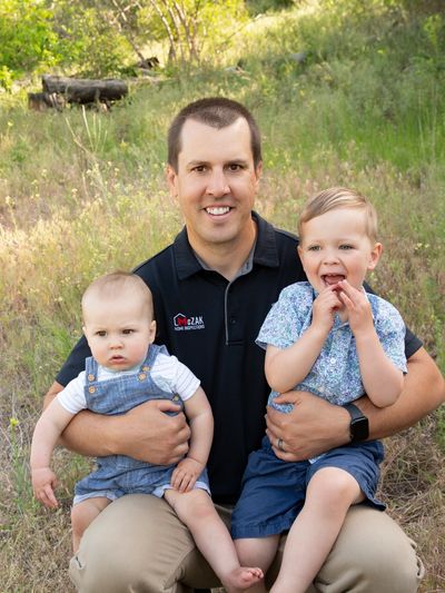 Mike Zak, Home Inspector and family man with two small boys, his sons