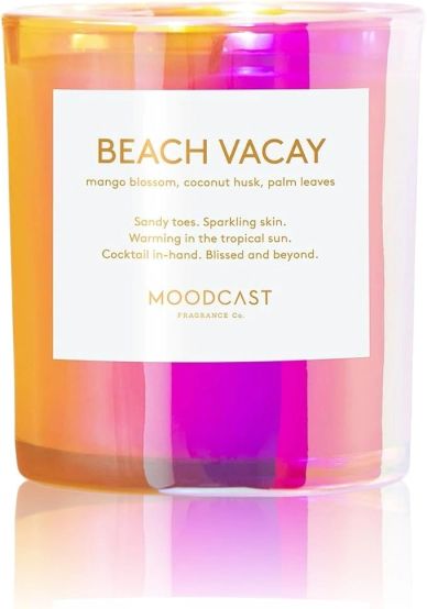 Beach Vacay scented candle with tropical notes.