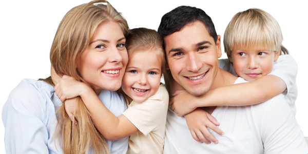Smiling family visiting the dentist 