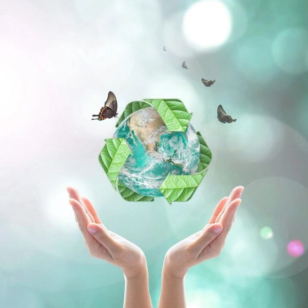 woman holding nature
