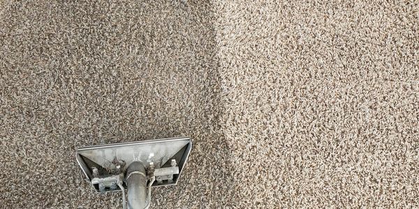 Example of an extremely dirty carpet before and after.