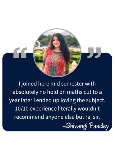 Student testimonial praising a math teacher and their learning experience.