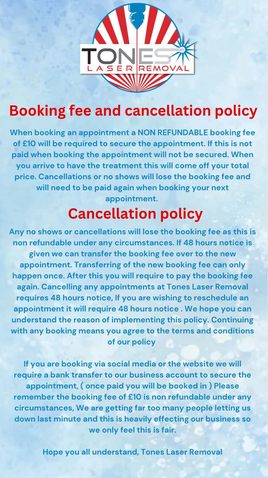 Client booking a free consultation at Tones Laser Removal clinic
