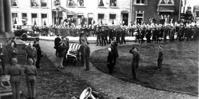 American flyer John McCormick is buried at the church in Zoetermeer, Netherlands in 1945.