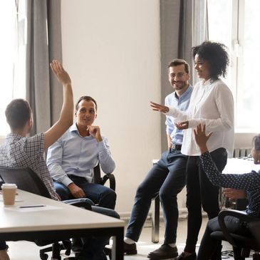 Casual group workshop setting