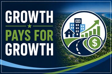 Illustration showing economic growth with buildings and rising graph.