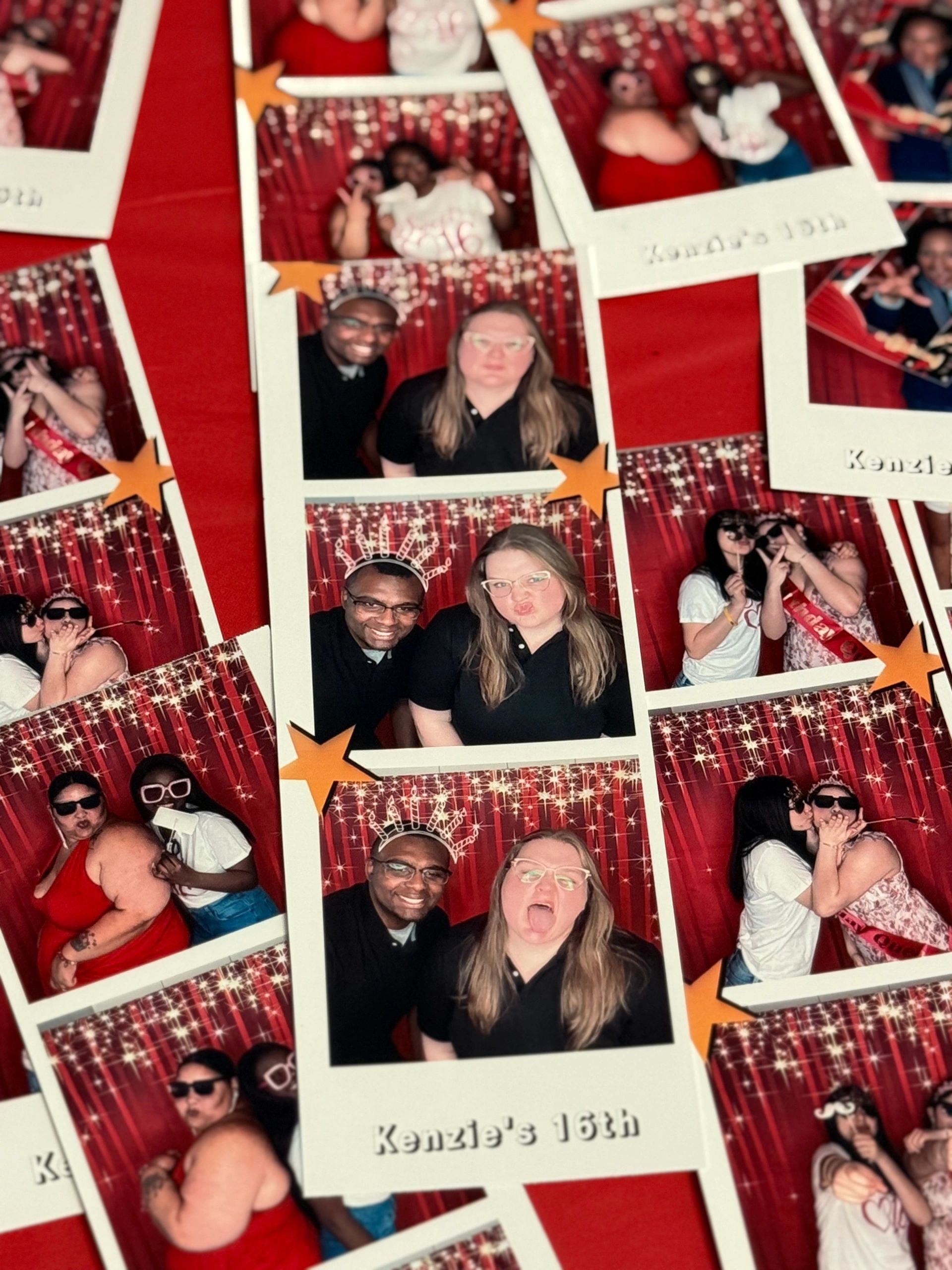 Photo booth pictures from Kenzie's 16th birthday party.