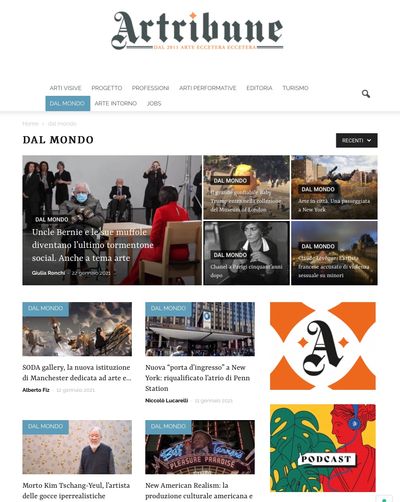 Cover of Artribune Homepage: Dal Mondo