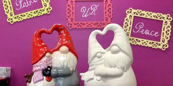 Valentine's day pottery painting