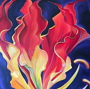 Modern Botanical Art, Flame Lily