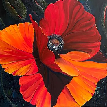 Modern Botanical Art, Poppy Flower