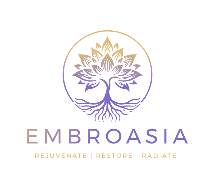 Elegant gradient logo of a stylized tree with roots and leaves, symbolizing growth and renewal.