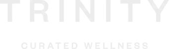 Logo with the word TRINITY and tagline Curated Wellness.