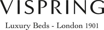 Vispring logo emphasizing luxury beds since 1901 in London.