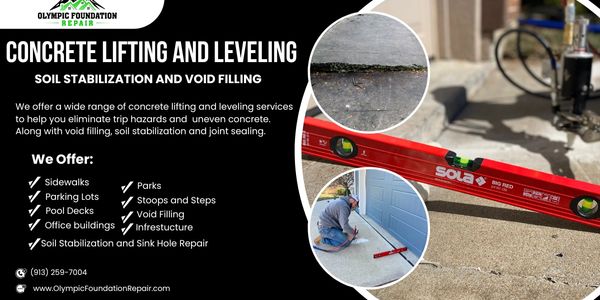 Concrete lifting and leveling services to eliminate trip hazards and stabilize soil.