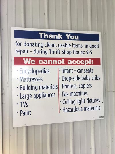 Country Closet Thrift Shop Donation Hours