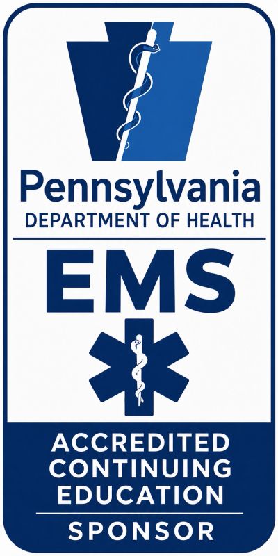 Logo for Pennsylvania Department of Health EMS Accredited Education.