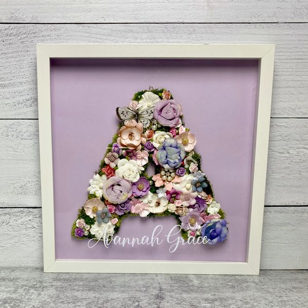 Mauve nursery decor letter A 