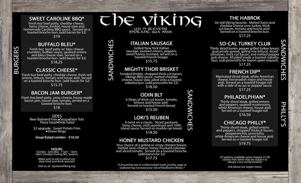 Viking Fresh Off the Hook — Menus