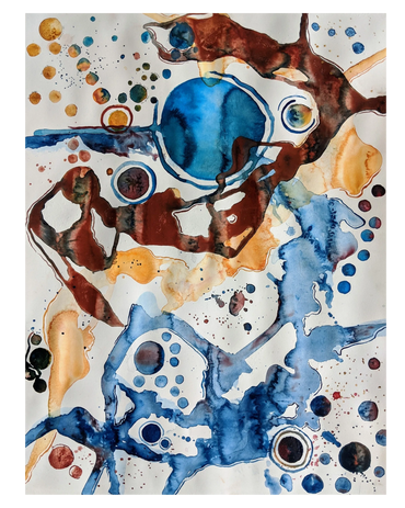 Abstract Watercolor Pour Painting