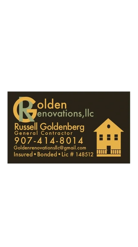 Golden Renovations general contractor business card.