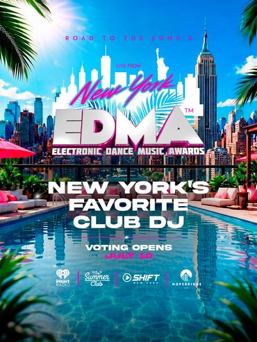 Promotional poster for the 2023 Electronic Dance Music Awards in New York.
