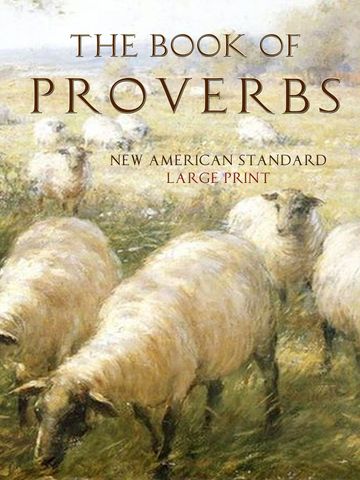 Book cover of The Book of Proverbs with sheep artwork.