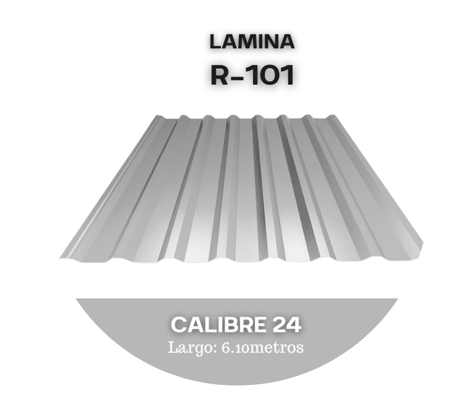 LAMINA R-101 GALV CAL 24 DE 6.10 MT