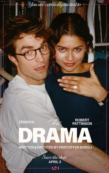 Zendaya and Robert Pattinson star in the film poster for 'The Drama'.