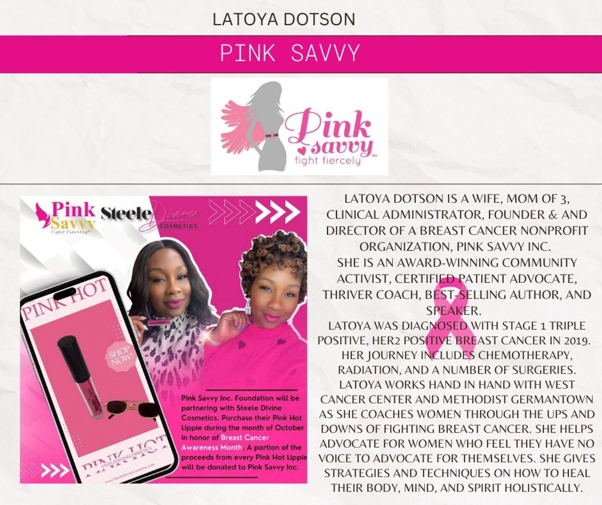 Pink Savvy Latoya Dotson