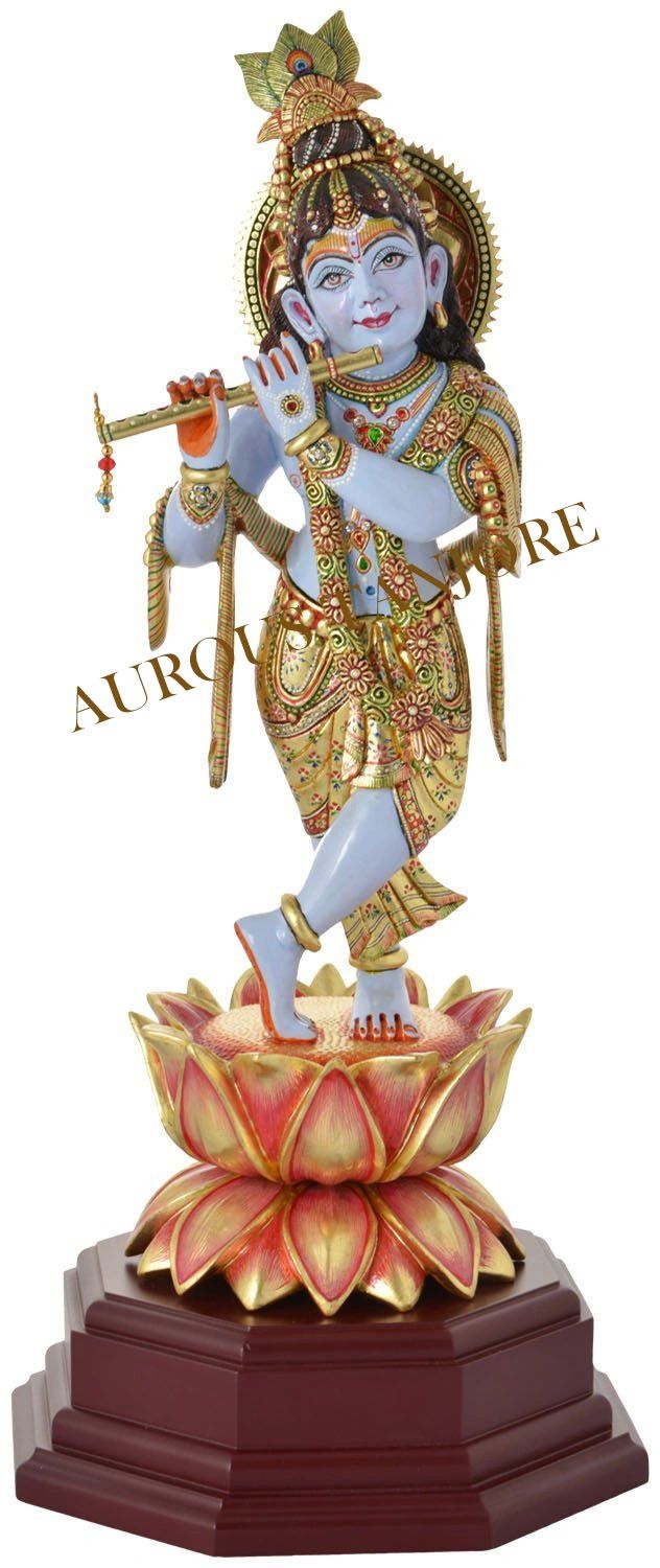 Wooden Standing Krishna on Lotus Flower with Gold Leaf Painting

Size 18 inches in height

£ 563 