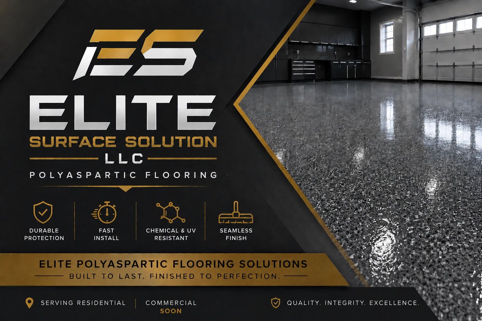 Elite Surface Solution LLC offers durable, chemical-resistant polyaspartic flooring with a seamless finish.