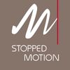 Logo with stylized 'M' and text 'STOPPED MOTION' on a brown background.