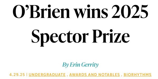 O’Brien wins the 2025 Spector Prize.