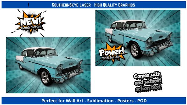1955 Chevy Bel Air poster, wall art and sublimation file