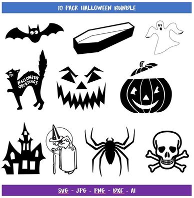 Halloween svg bundle for circuit, silhouette, cnc, laser for shirts, hats, mugs, tumblers