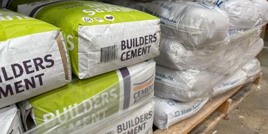 BUILDERS CEMENT, SAND, YELLOW BRICK SAND, BUSH SAND, TILE ROOF SAND AND CEMENT