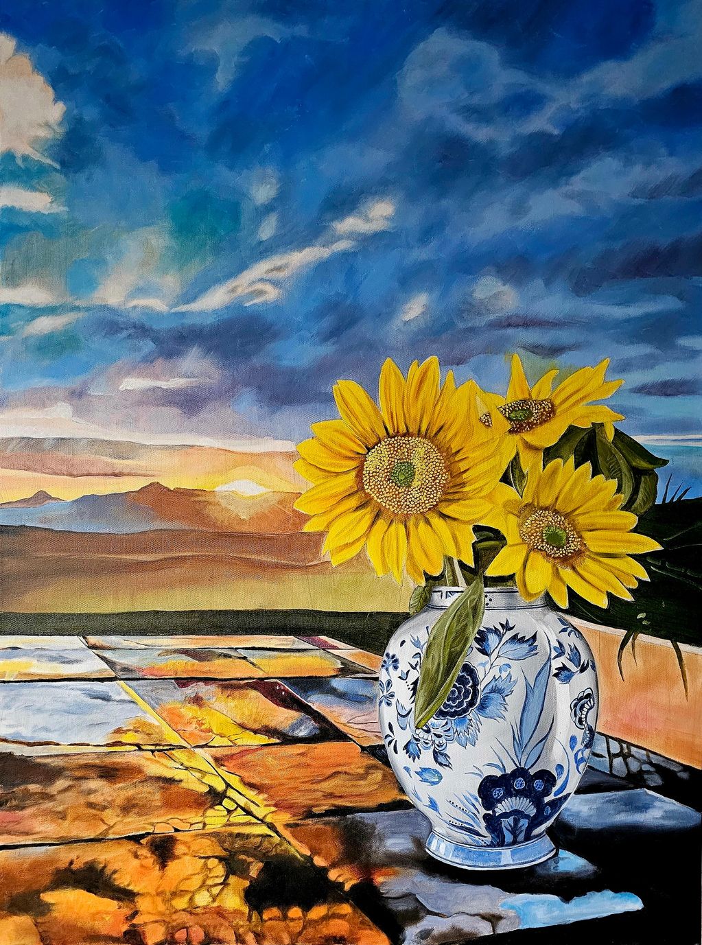 "Sunflowers" Oil on canvas, 30 x 40, SOLD
