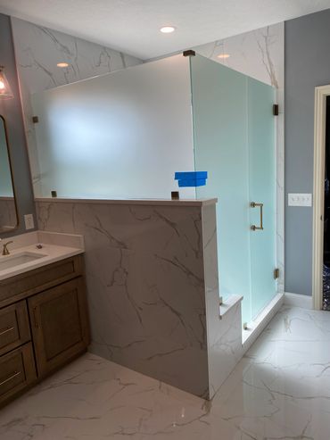 Frosted Glass Shower Enclosure 