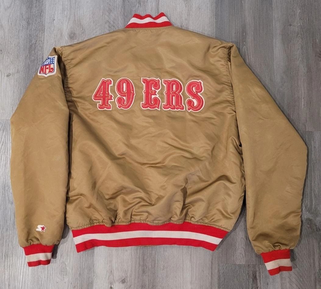 Authentic Vintage 49ers Gold Pro Line Starter Satin jacket size Large