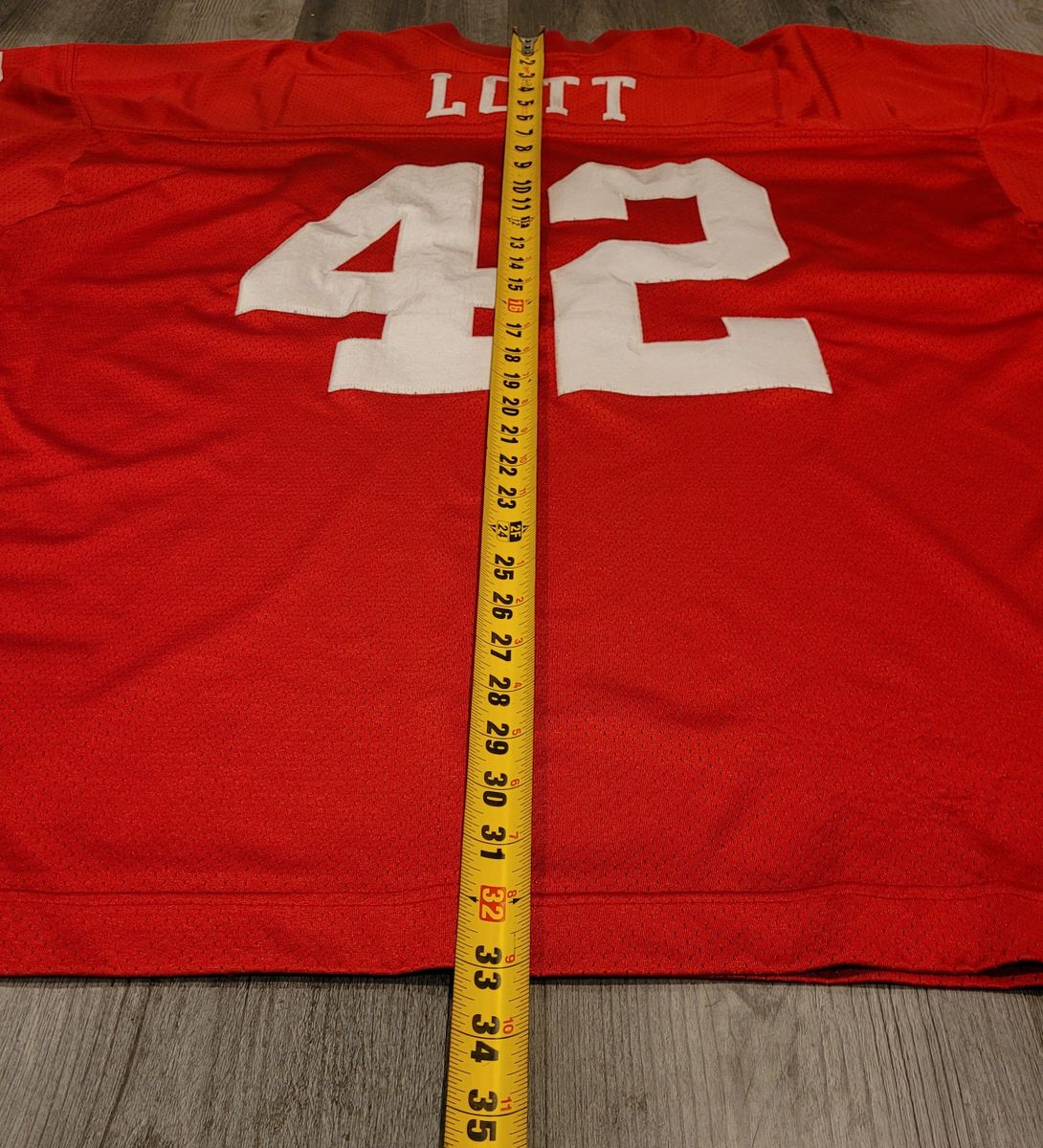Red 49ers Authentic Mitchell & Ness #42 RONNIE LOTT jersey size 56/3XL
