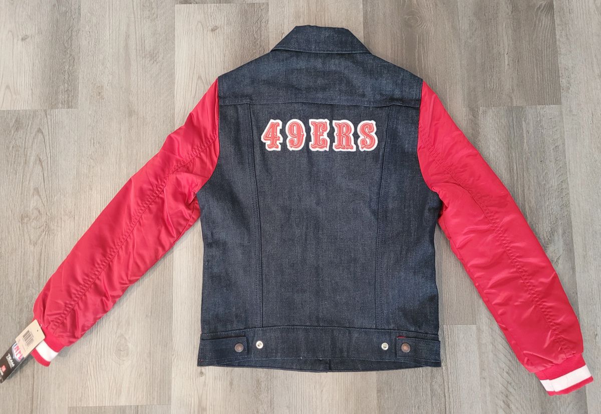 Authentic 49ers Women's Navy/Red Levi's Denim/Satin Jacket size XS w/ tags