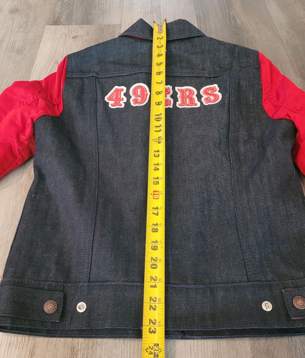 Authentic 49ers Women's Navy/Red Levi's Denim/Satin Jacket size XS w/ tags