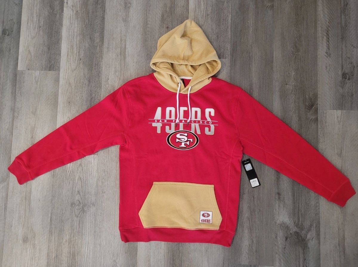 Authentic NFL Team Apparel 49ers Football Adult Red/White Hoodie