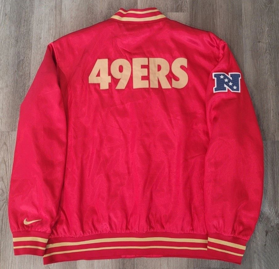 Authentic Nike Team Apparel 49ers Red/Gold Satin jacket size 3XL