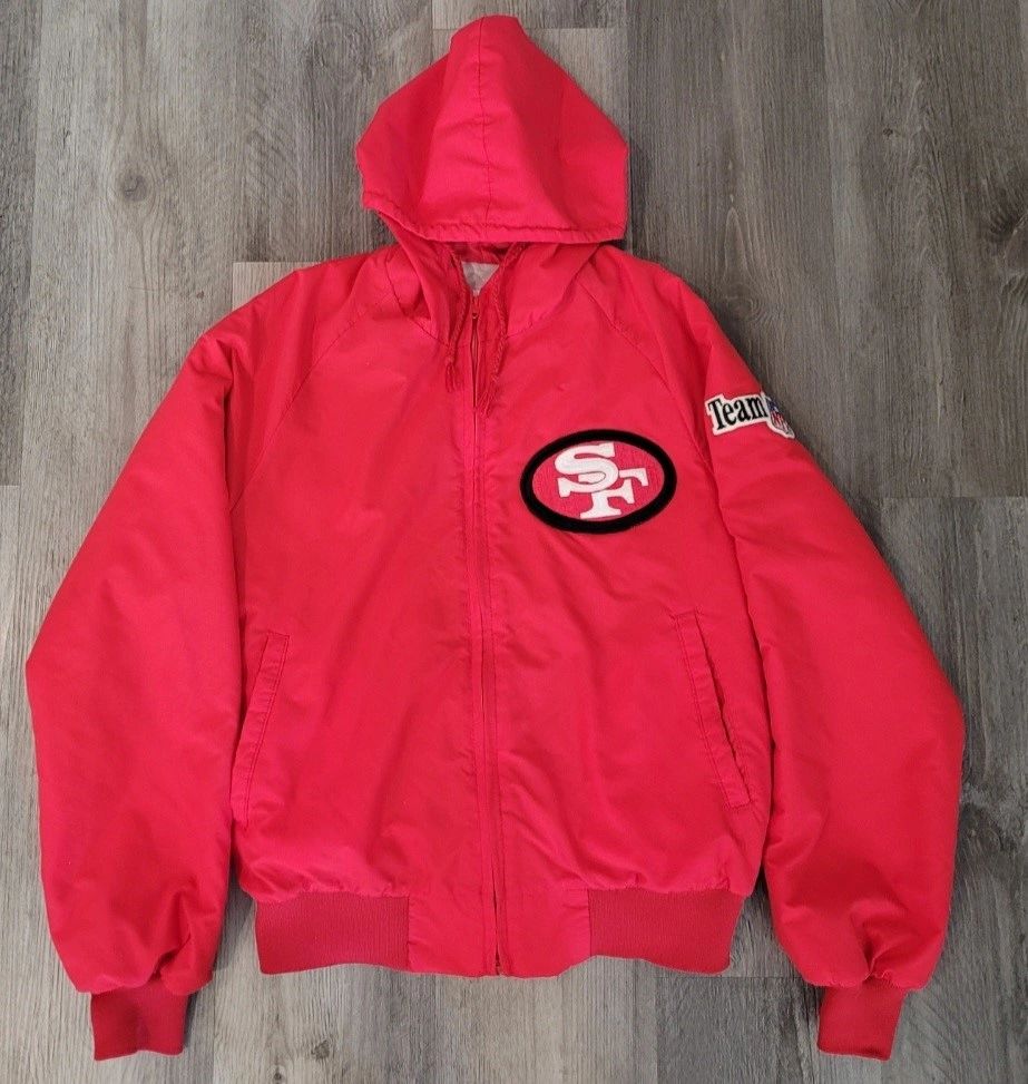 Authentic Vintage ChalkLine Team NFL 49ers Red Parka with hood size Medium