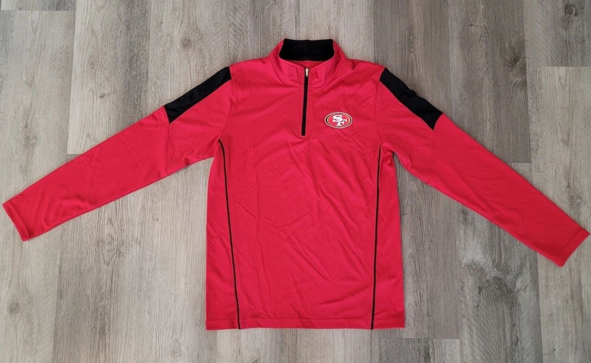 Authentic 49ers Red/Black NFL Apparel Long Sleeve Zip-up shirt